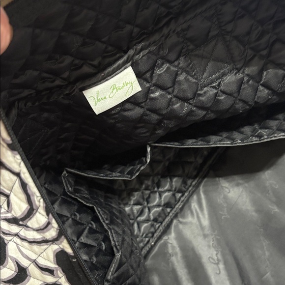 Vera Bradley Black and White Floral Travel Bag - Picture 3 of 4
